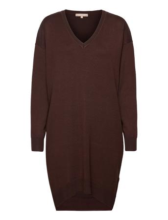 Srlea V-Neck Dress Brown Soft Rebels