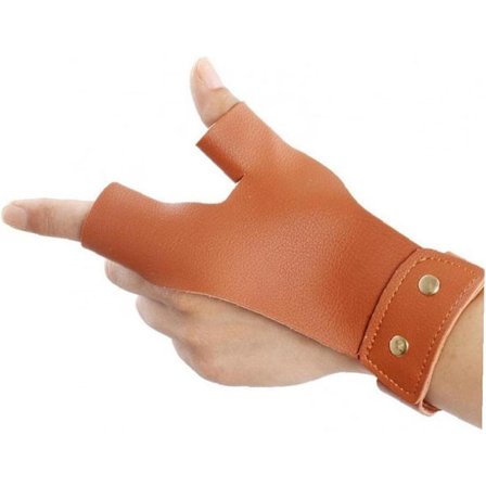 Brun 2 Finger Guard Finger Guard Bågskytte Hand Guard Shooting Pro