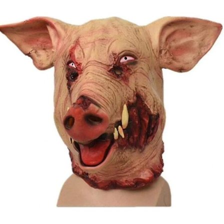 Skummel Gris Maske Grisehode Halloween Horror Maske Skummel Dyrehodeplagg Halloween