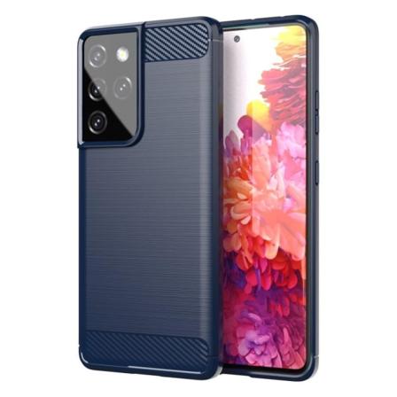 Carbon Flex Suojakotelo Samsung Galaxy S21 Ultra 5G - Sininen Blue