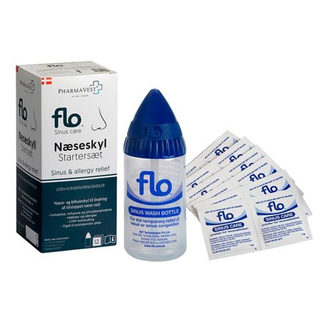 FLO Næseskyl Startersæt 1 flaske plus 12 refill sæt, Medicin & Pleje, Næse, Næseskyl