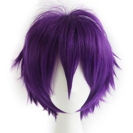 Unisex Anime Lyhyt Cosplay-Peruukki Pannuksella, L mp kest v Hiukset, Violetti
