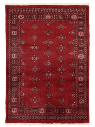 Tappeto Orientale Pakistan Bukara 3Ply 140X198 Rosso Scuro/Nero (Lana, Pakistan)