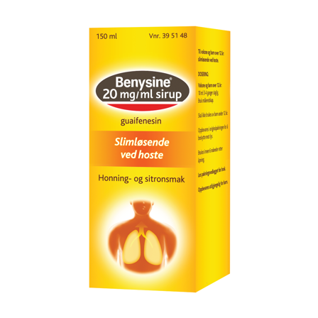 Benysine 20 mg/ml slimløsende sirup, 150 ml