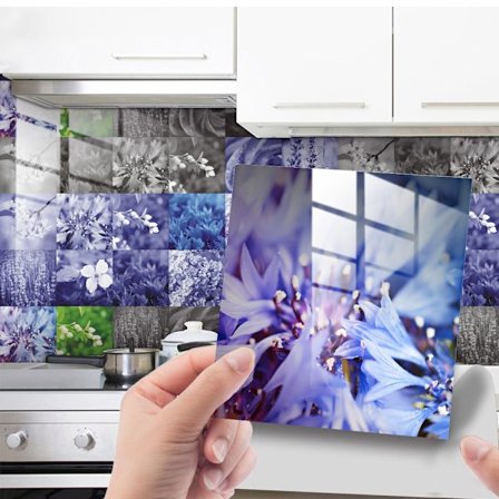 24 set med gamla väggplattor ---- PVC Vattentätt kök, skåp, möbler, bord