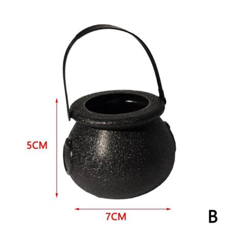 Halloween Rekvisita Plast Häxa Kittel Skull Pot Godisfester D