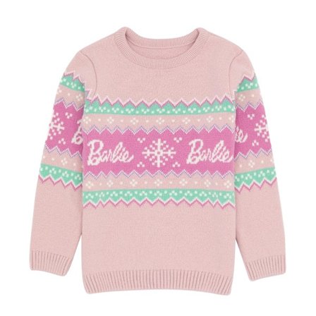 Barbie Girls Fair Isle Jumper 7-8 år Pastellrosa