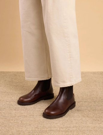 ANGULUS Booties - Flat - With Elastic - Brown - 39