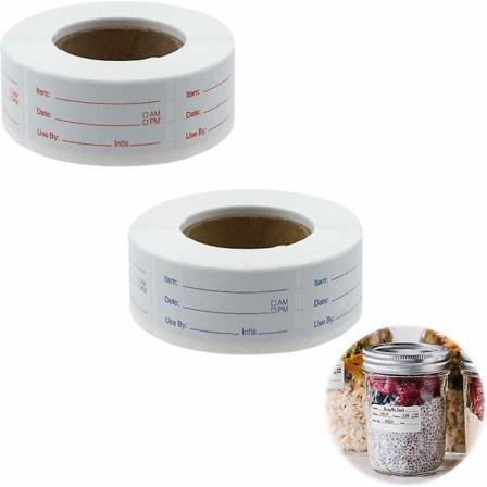 Frysemat-etikett - 500 stk kjøkkendato 50 x 25 mm selvklebende flyttbare hermetikketiketter, fryseetiketter, selvklebende
