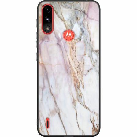 Motorola Moto E7i Power Svart Skal Marmor