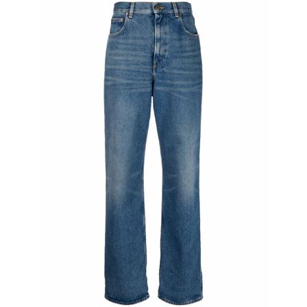 Golden Goose, Wide Jeans Blauw, Dames, Maat:W25
