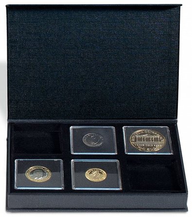 Møntetui - AIRBOX -Sort- 6 QUADRUM kapsler - Vippefunktion til præsentation