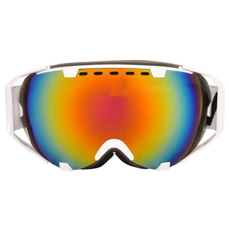 MSD72S Unisex Farverige Moderne Anti-dug Store Sfæriske Dobbeltlags Udendørs Ski Sportsbriller Briller Hvid Ramme Rød Linse