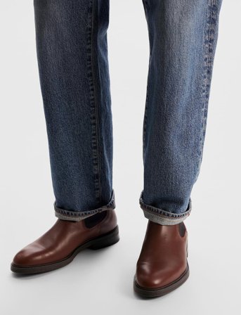 Selected Slhblake Leather Chelsea Boot Noos - Brown - 40