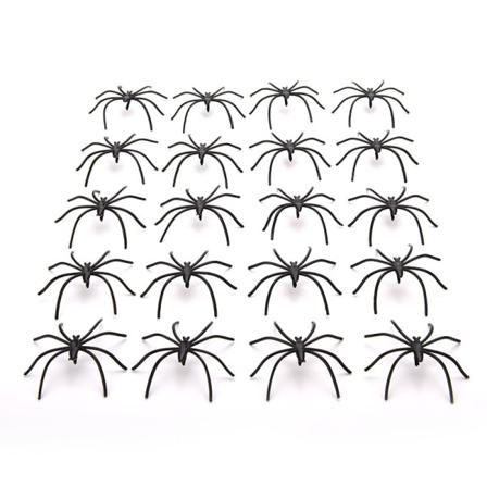 20st Halloween Plast Svart Spindelleksaker Dekoration Prop