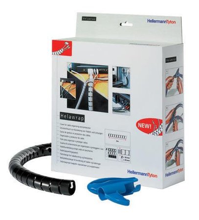 Hellermann Tyton HWPP16 Kabelspiral svart, 25 m Ø13-16 mm, Installasjonsmaterial