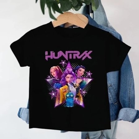 Småbørn Piger Tøj Kpop Demon Hunters Tegneserie T-shirt Sjov Gave til Fans Harajuku Cool Børne T-shirts Sommer Toppe Blå Blue