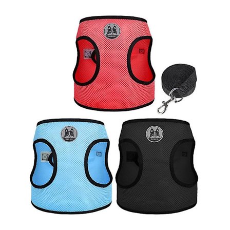 Hundselar och koppel Set 3-pack No-choke Mesh väst Selar Flyktäkt
