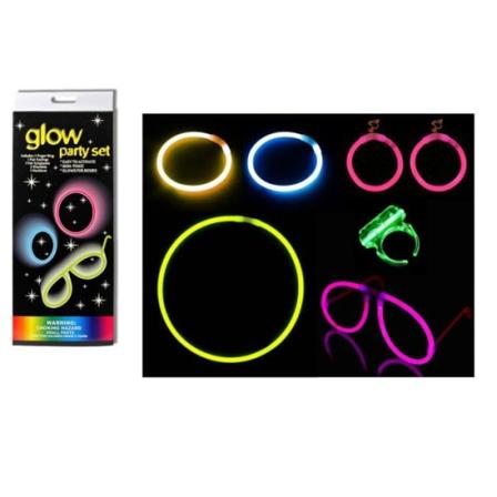 Fluorescerande festtillbehörspaket - Märke - Modell - Spännen, Armband, Halsband, Glasögon, Ring
