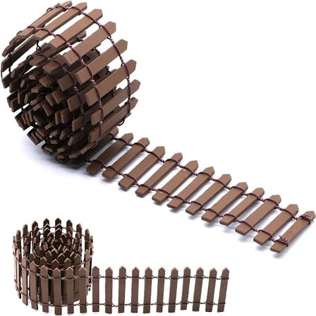 Miniatyr Trädgårdsstaket i Trä, Flexibel Trädgårdsdekoration, Mini Trästaket