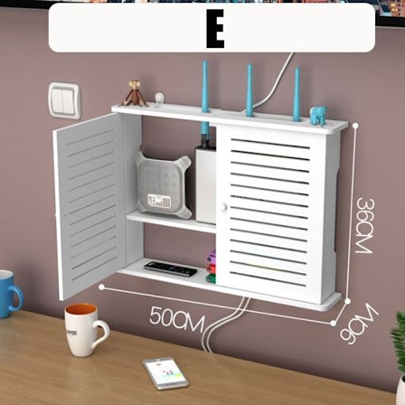 Stor trådlös Wifi Router Hylla Förvaringsboxar Cable Power Plus