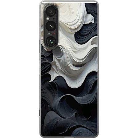 Kompatibelt Mobilskal till Sony Sony Xperia 1 VI Silke Svart / Vitt