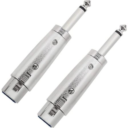 3-stiftsadapter Honkontakt 6,35 mm Stereo Mikrofon Jack-kontakt Audio Hörlurar (2 st)