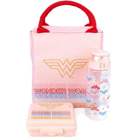 Wonder Woman Rektangulär Lunch Bag Set (3-pack) One Size Pin