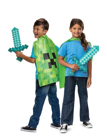 Minecraft Sword & Cape Set Patterned Disguise