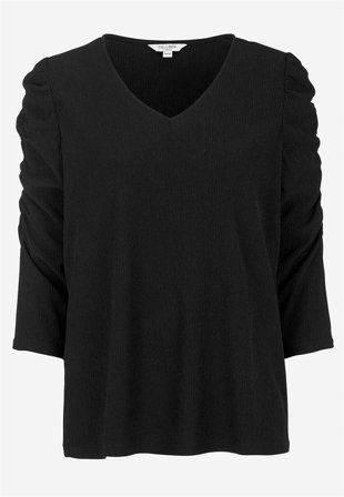 Cellbes of Sweden - Jerseytop med struktur i sort til damer i størrelse 34/36