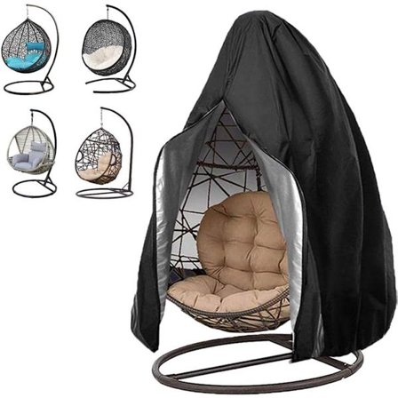 ING Vedenpitävä suojapeite 190x115 cm vetoketjulla ja sulkimella Yhden istuttavan sohvan suojapeite ulkokalusteisiin Säänkestävä ja hengittävä Musta