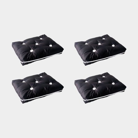 Venepehmusteet kapokilla Moory, 45 x 38 x 8 cm, musta, yksittäinen, 4-pack