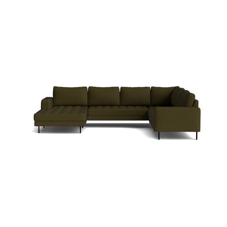 Rouge U-sofa, venstrevendt - Basel Grøn - 344x254x89 - Sofa, u-sofa