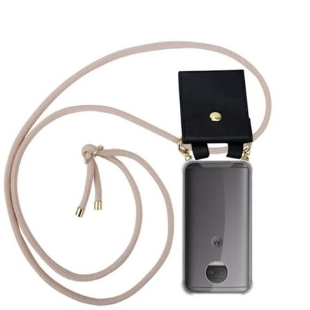 Coque Collier för Motorola MOTO G5S PLUS Fodral i ROSEGULD PERLE Omgivande Modehalsband Mode Skal Silikon Justerbart