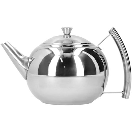 Tekande, 2L tekande lavet af rustfrit stål kaffekande med aftageligt infusionsfilter til brygning af løs te