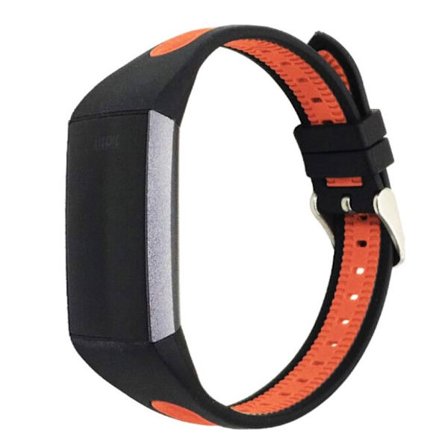Fitbit Charge 3 tvåfärgat klockarmband i silikon - svart / orange