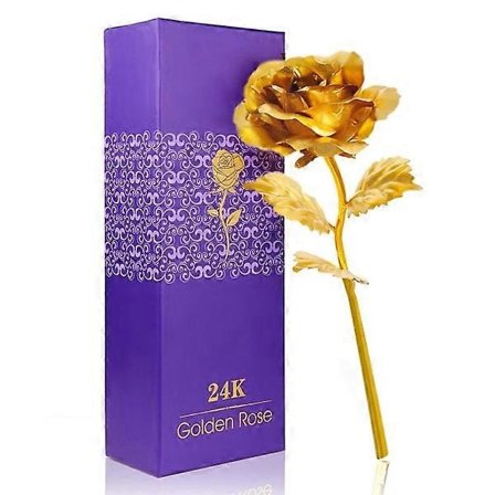 24 karat guldbelagt rosenguld rose 24k i gaveæske guld (FMY)