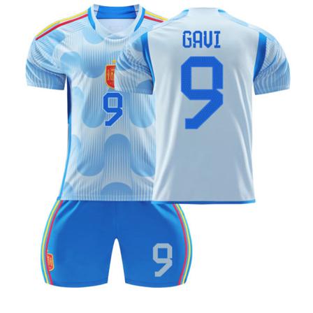 2022 Qatar World Cup Spanien Borta Fotbollströja Set Xl