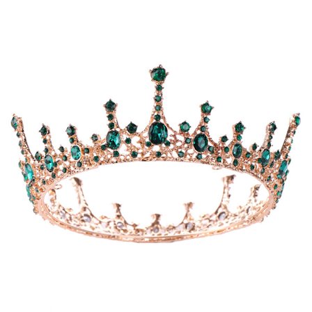 Couronne Le Grand Palais Vert Strass Diadème Accessoires De Cheveux