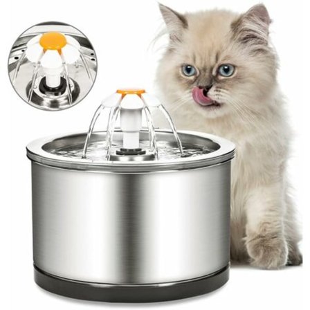 Blue Dream Kattevannfontene Stille Kattevannfontene i 4 Trinn Kattevannfontene med LED-lys og Filter