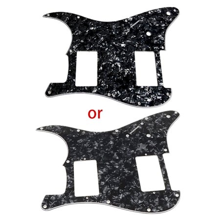 3-lags sort guitar pickguard til Fender Strat 2 HH Humbucker