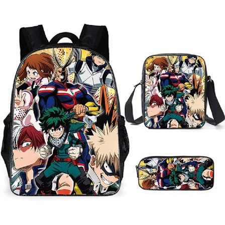 3-pack My Hero Academia barnryggsäckar för barn