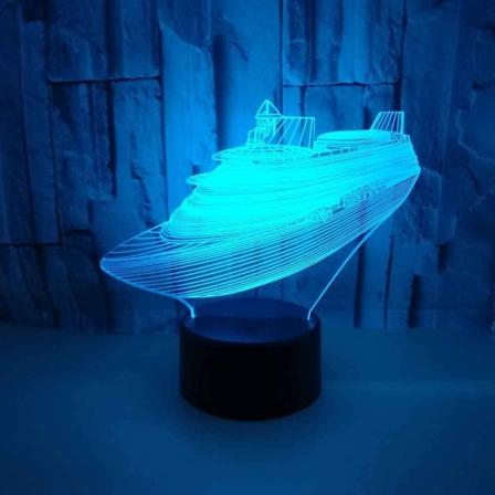 Ristikk inen Laiva 3D Y valo, Y valo Ty p yt lamppu 3D Optinen Illuusio Lamppu Lapsille ja Rakastajille 16 V ri Vaihtuva Akryyli L