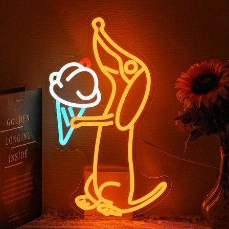Gravhund Neonskilt til Vægdekoration Is Neonlys Hund Led Neonskilte Farverige Led Neonlys til Soveværelse Dessertbutik