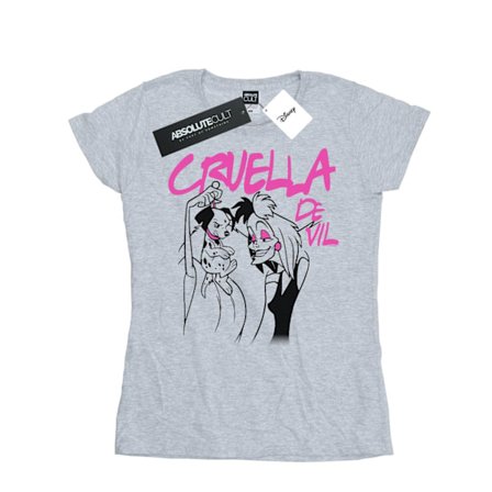 Disney Dam/Dam Cruella De Vil Krage Bomull T-shirt L S