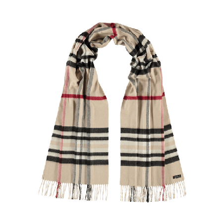 Fraas Halsduk Check Pattern, 53x200 cm Halsdukar & scarves Dam Beige ONESIZE
