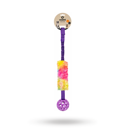 Ozami - Play-n-tug Unicorn Kampleksak med kort fuskpäls och boll 65 cm - Hundleksaker