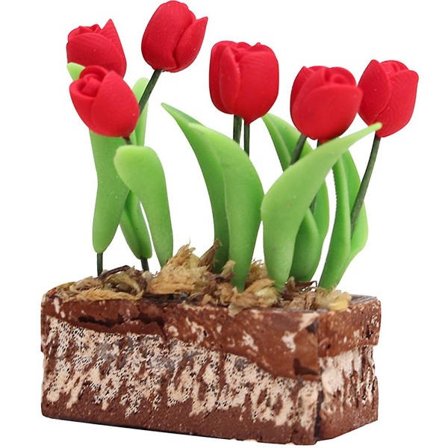 Miniatyyri Tulppaani Kukka Pieni Tulppaani Kukka Deko Pieni Talo Kalusteet Tulppaani (3.8X2.8CM, Vihreä)