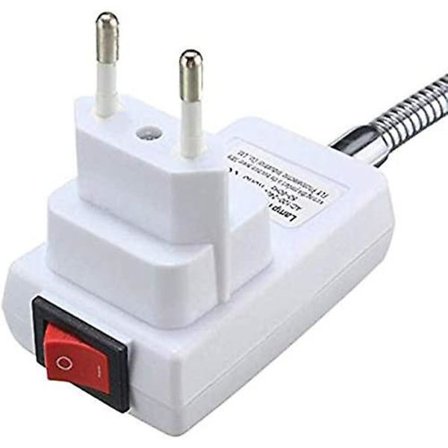 E27-sokkel med trådløs bryter, hvit sokkel for E27-pære, fleksibel med arm, hurtigsokkel for leselampe-uten pære