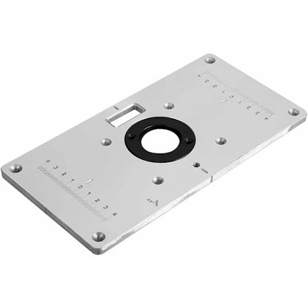 Aluminium Fräsbordsinsatsplatta med 4 Ringar och Skruvar för Träbearbetningsbänkar 235 120 8mm